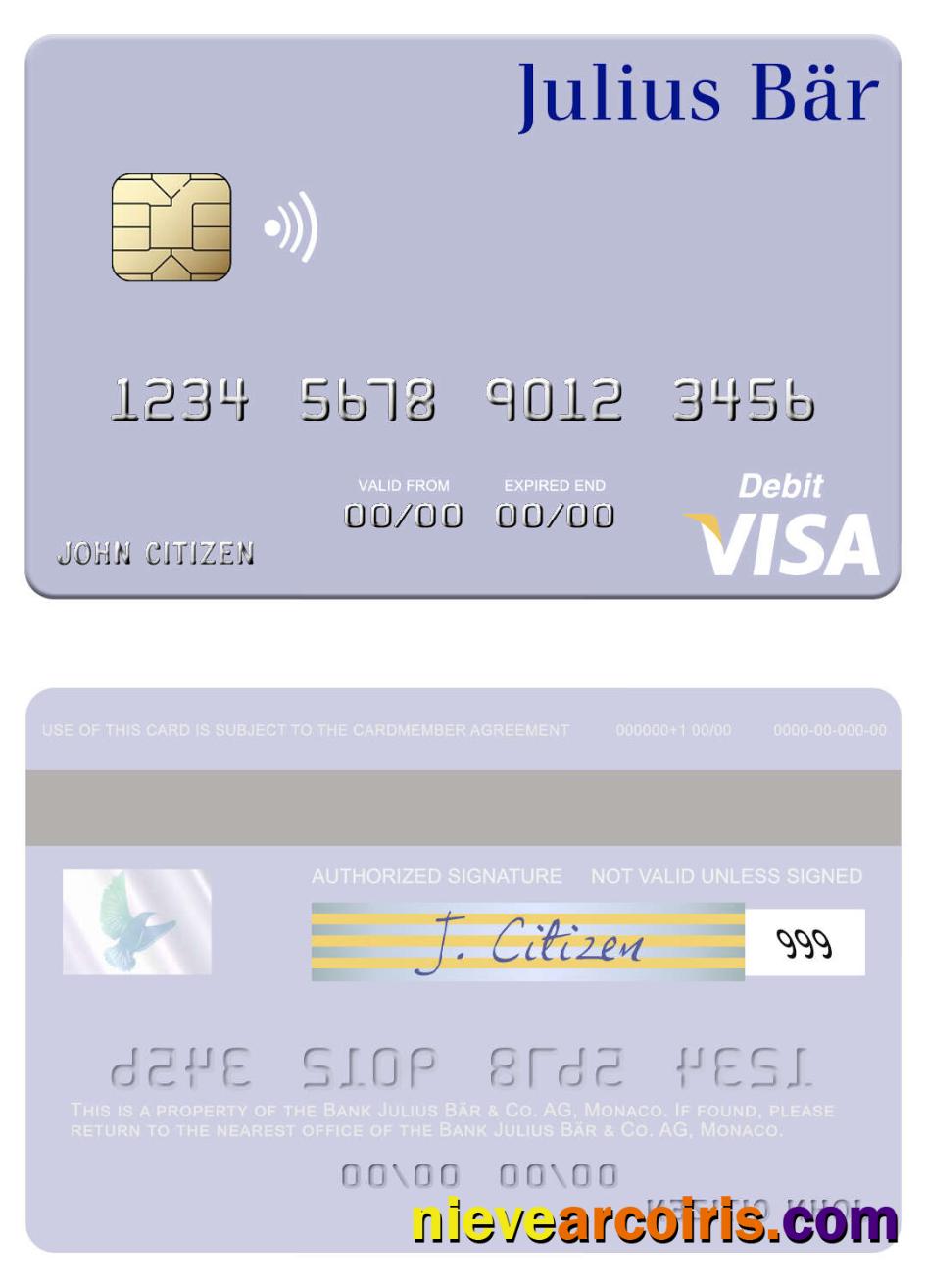 Monaco Bank Julius Bär & Co. AG visa debit card